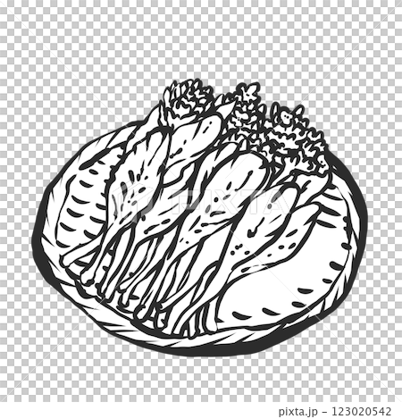 菜の花の手描き筆絵風イラスト 123020542