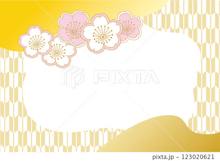 シンプルな桜と金色の背景素材 123020621