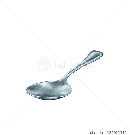 Metal Spoon, Realistic Illustration Metal Spoon, Realistic Illustration 123021512
