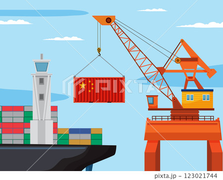 Global Trade and Shipping Illustration Global Trade and Shipping Illustration 123021744