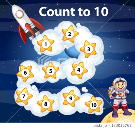 Space Adventure Counting Game for Kids 123021768