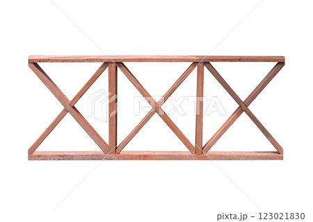 Wooden railing isolated on white background 123021830