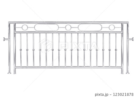 Stainless steel railing isolated on white background 123021878