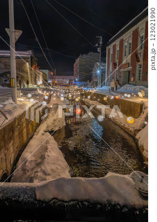 北海道 小樽 雪あかりの路 アイスキャンドル 冬 小樽運河 北海道 小樽 雪あかりの路 アイスキャンドル 冬 小樽運河 123021990