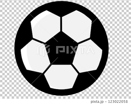 シンプルなサッカーボールのアイコン／ベクターイラスト素材（背景透明） 123022058
