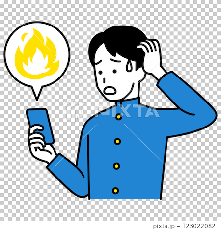 一名男學生在社群媒體上受到批評後陷入困境 123022082