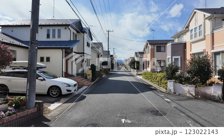日本の郊外にある閑静な住宅街 日本の郊外にある閑静な住宅街 123022143