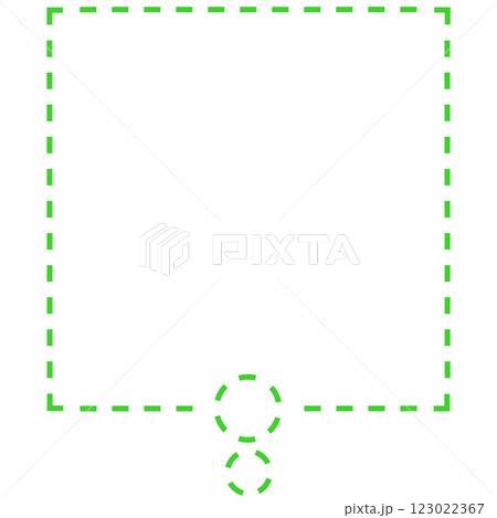 シンプルな破線の丸い思考フキダシ2(線画のみ・緑) シンプルな破線の丸い思考フキダシ2(線画のみ・緑) 123022367