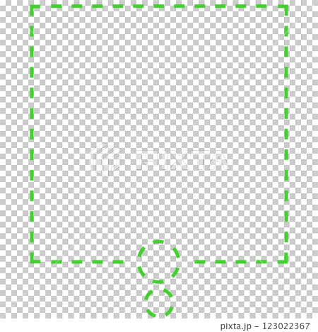 シンプルな破線の丸い思考フキダシ2(線画のみ・緑) シンプルな破線の丸い思考フキダシ2(線画のみ・緑) 123022367