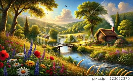 田舎町の風景 123022370