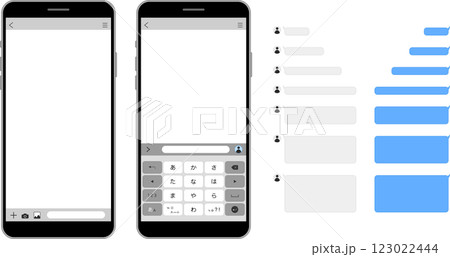 スマホのチャット画面と吹き出しセット 123022444