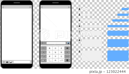 スマホのチャット画面と吹き出しセット 123022444