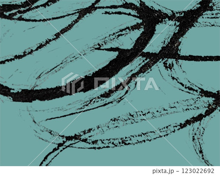 背景に墨で書いたアート、墨で描いたアートな背景、毛筆で描いた抽象的な背景イラスト、洋と和の融合 123022692