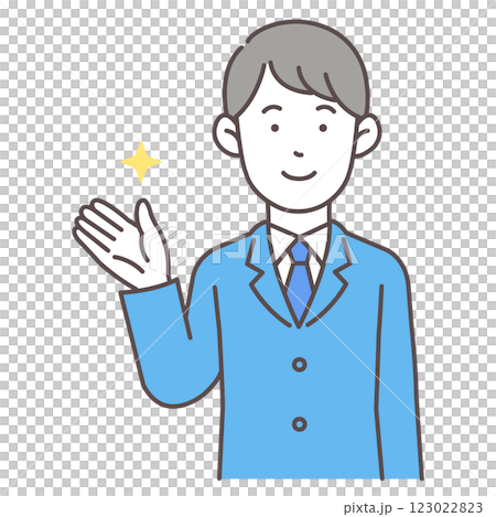 Guiding male office worker 123022823