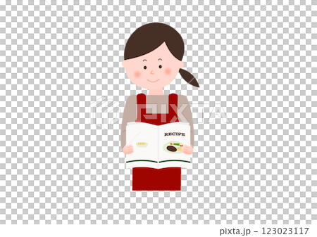 Woman choosing a recipe 123023117