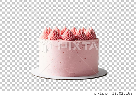 pink birthday cake on transparency background PNG 123023168