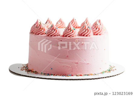 pink birthday cake on transparency background PNG pink birthday cake on transparency background PNG 123023169