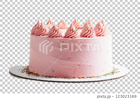 pink birthday cake on transparency background PNG pink birthday cake on transparency background PNG 123023169
