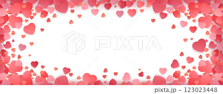 Transparent pink heart shapes border frame Transparent pink heart shapes border frame 123023448