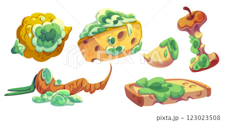 Cartoon rotten food items 123023508