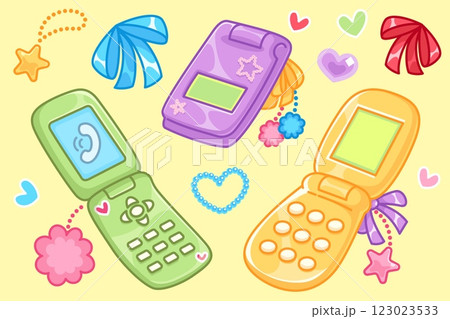 Y2k aesthetic mobile phones set 123023533