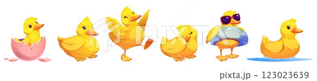 Yellow duckling characters Yellow duckling characters 123023639