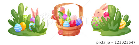 Easter basket celebration set 123023647