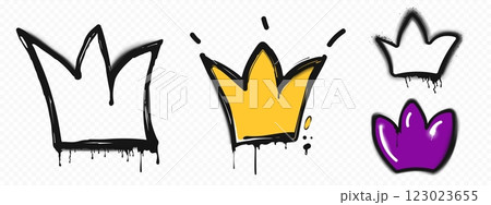 Graffiti crown set in various styles Graffiti crown set in various styles 123023655