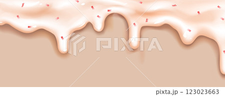 Candy drips with creamy beige texture 123023663