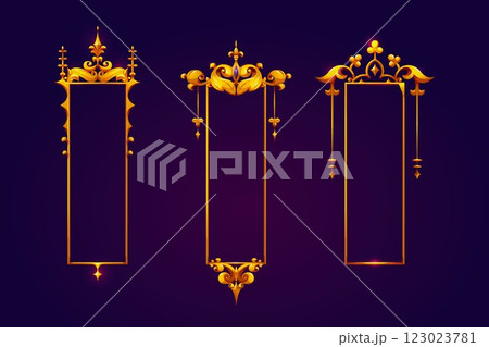 Medieval vertical game frames collection 123023781