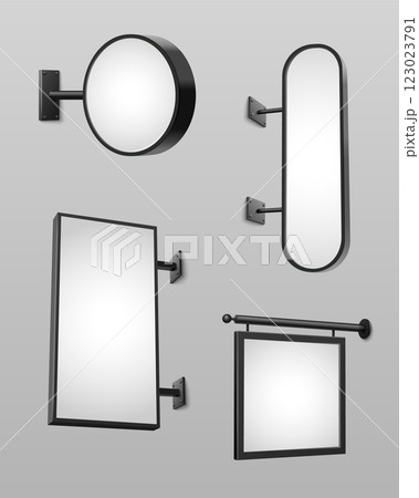 Signage mockup collection with modern black frames 123023791
