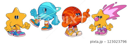 Groovy cartoon universe characters set 123023796