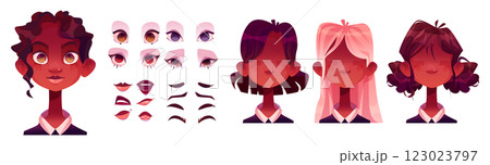 African woman face constructor set 123023797
