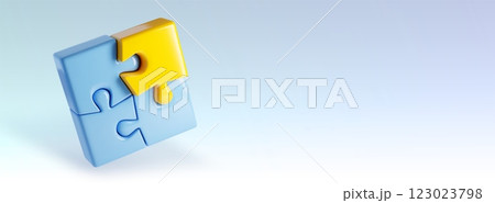 3D puzzle pieces 123023798
