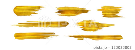 Gold foil brush strokes set 123023802