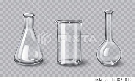 Chemistry laboratory 3d glassware set Chemistry laboratory 3d glassware set 123023810