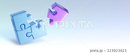 3D puzzle pieces on light background. 3D puzzle pieces on light background. 123023821