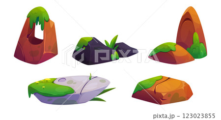 Mossy rock collection 123023855