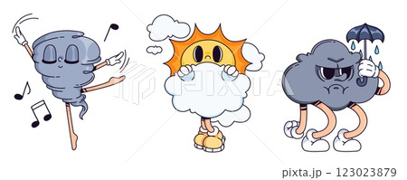 Weather character doodle collection 123023879