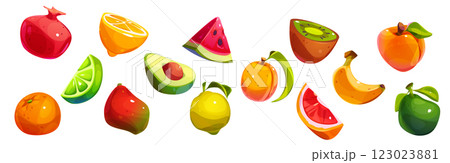 Summer fruit collection 123023881