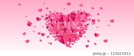 Layered heart mosaic pattern form romantic symbol 123023913