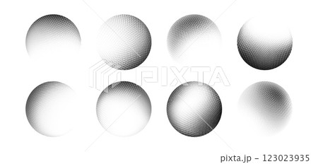 Gradient dot spheres set isolated on white 123023935