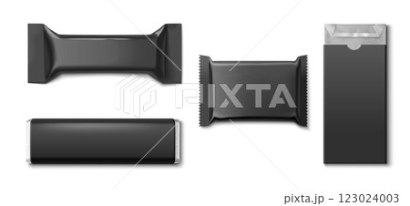 Chocolate bar mockup - black blank wrappers Chocolate bar mockup - black blank wrappers 123024003