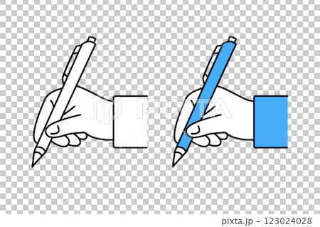 Icon set of a hand holding a pen Icon set of a hand holding a pen 123024028