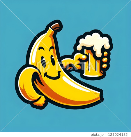 A banana holding a beer. 123024185