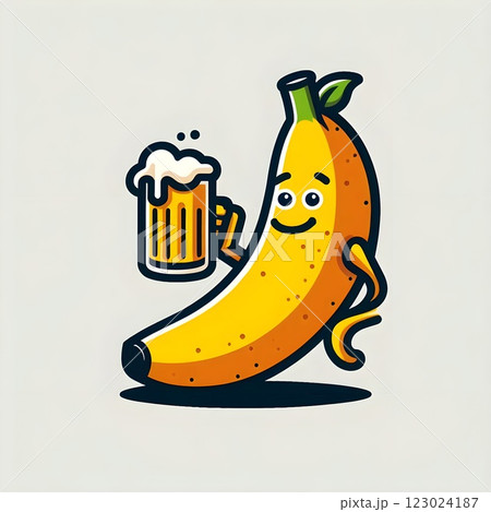 A banana holding a beer. 123024187
