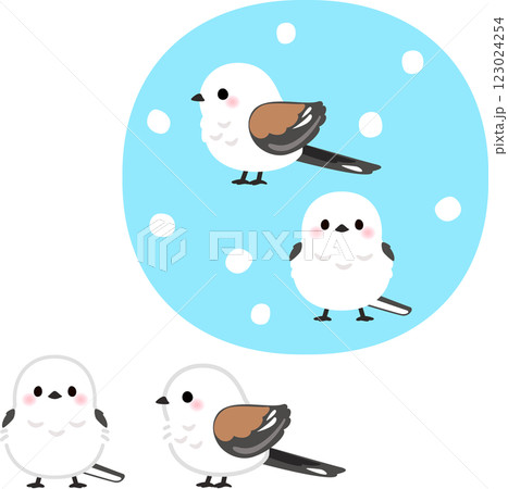 シマエナガのデフォルメイラスト 123024254