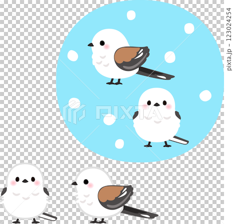 シマエナガのデフォルメイラスト 123024254