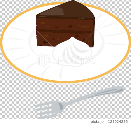 Sachertorte on a plate 123024256