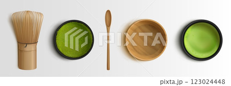 Traditional matcha tea 3d set Traditional matcha tea 3d set 123024448
